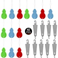 40 Pcs Conjunto de Enhebrador- Enhebrador de Aguja de Plástico + Enhebrador de acero inoxidable- plástico Calabaza…
